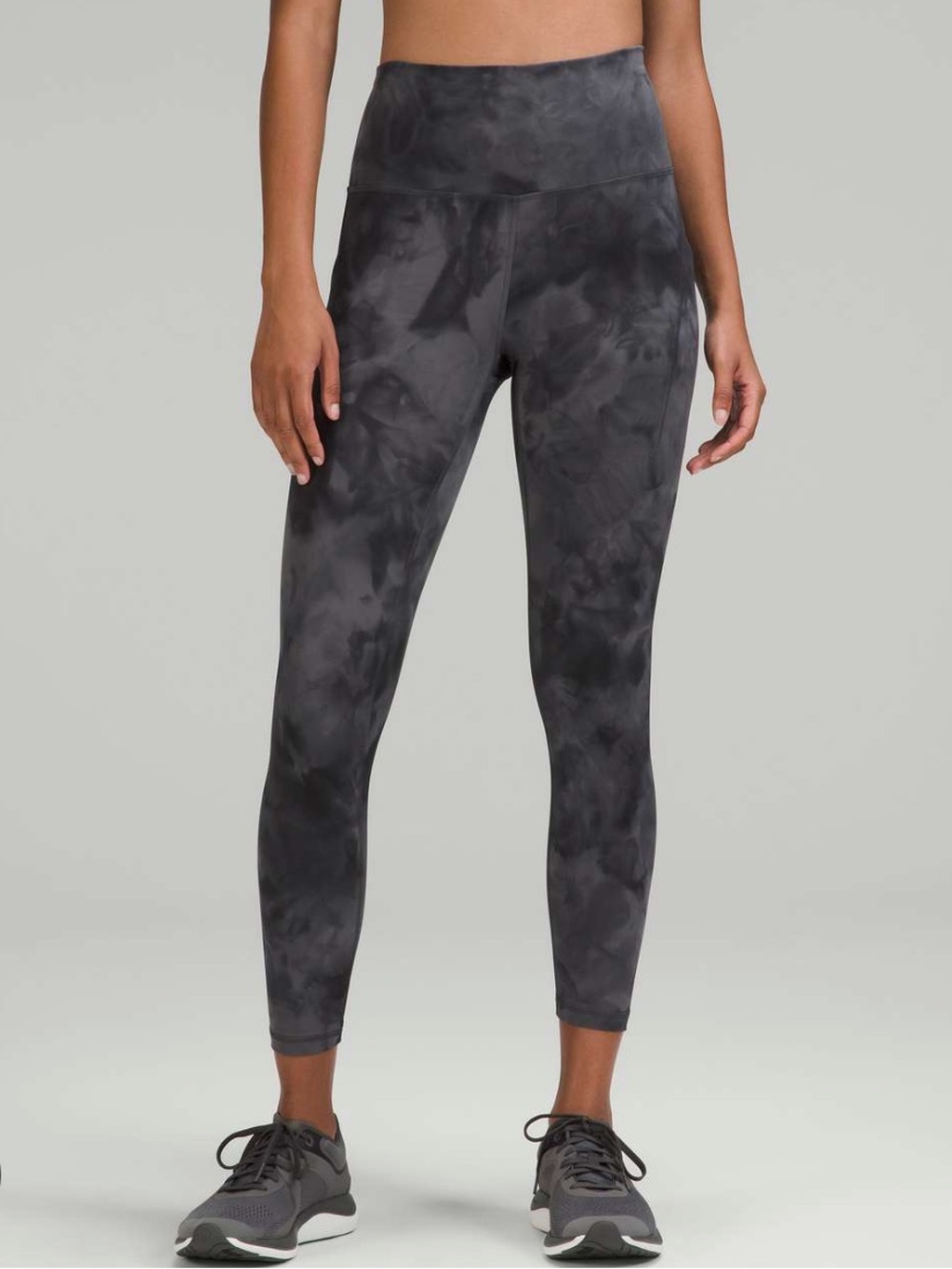Lululemon Wonder Under Leggings Gray Print Size 16